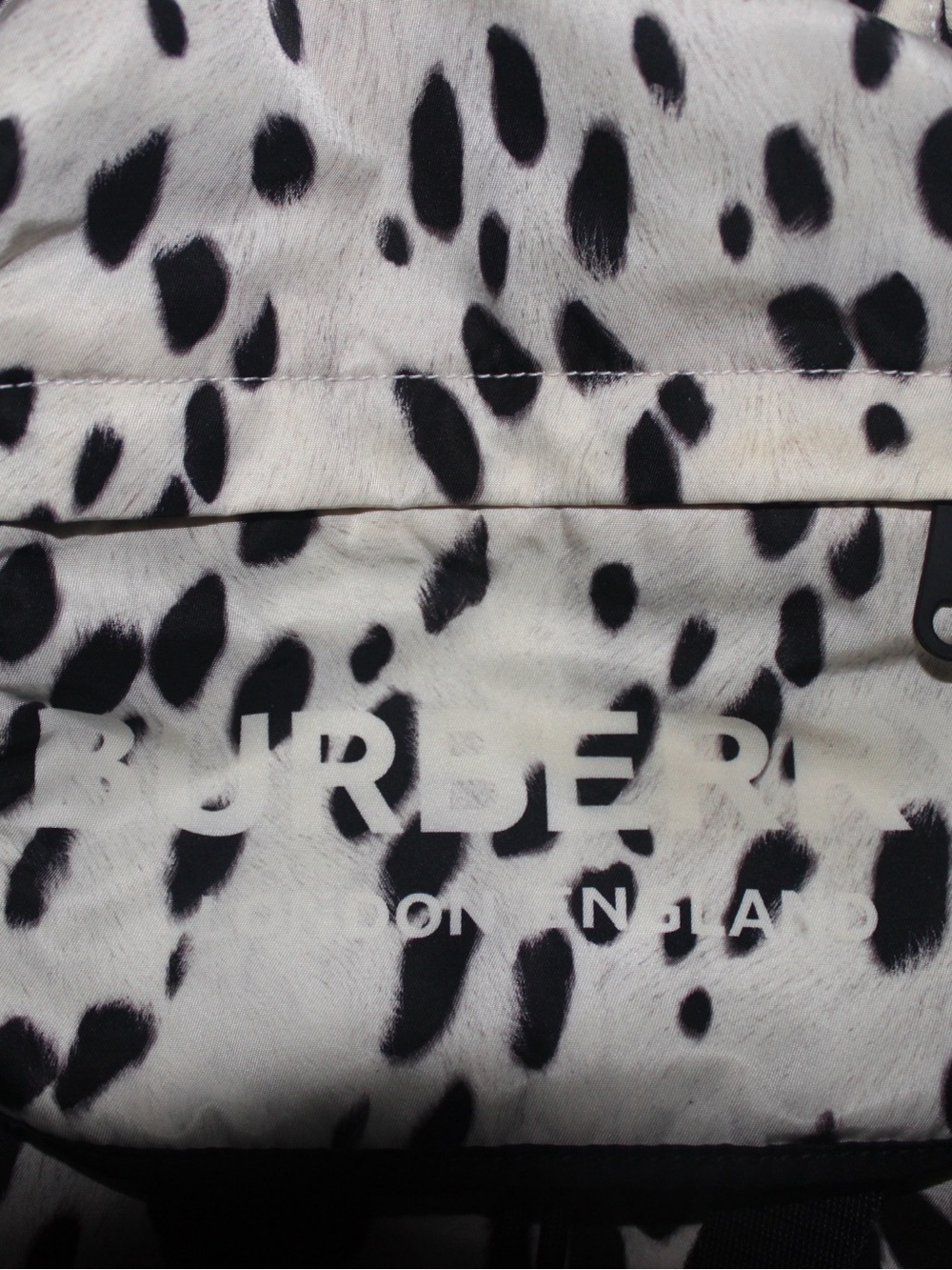 Burberry Black & White Dalmatian-Print Track Backpack